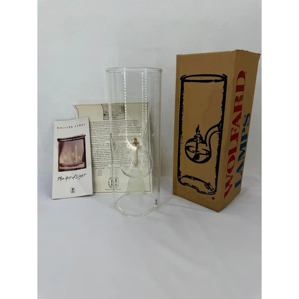 Wolfard Glassblowing Co 9 Inch Hand Blown Glass Oil Lamp with Box Santa Rosa CA